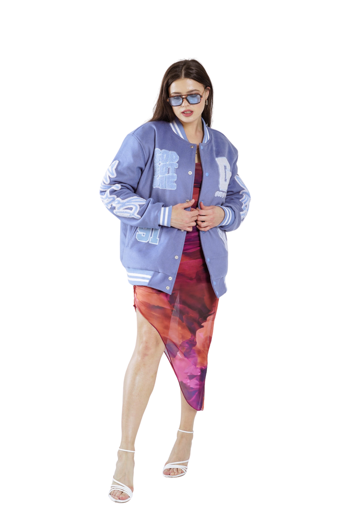 Blue Heritage Hood Varsity Jacket