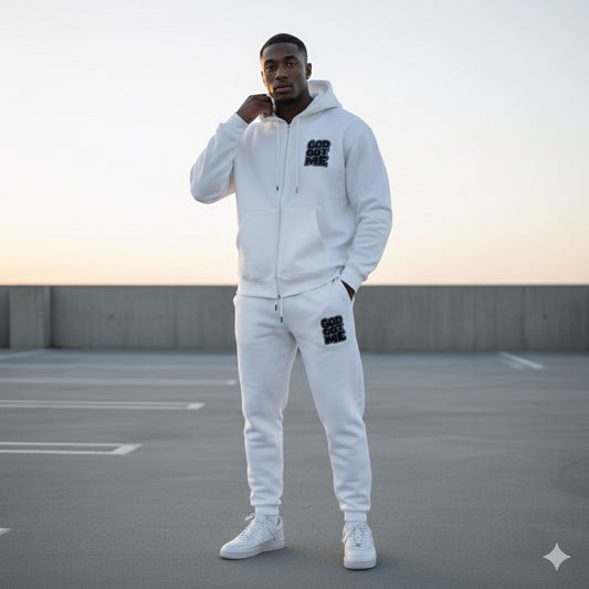 White ZenithZip  Unisex Sweatsuit