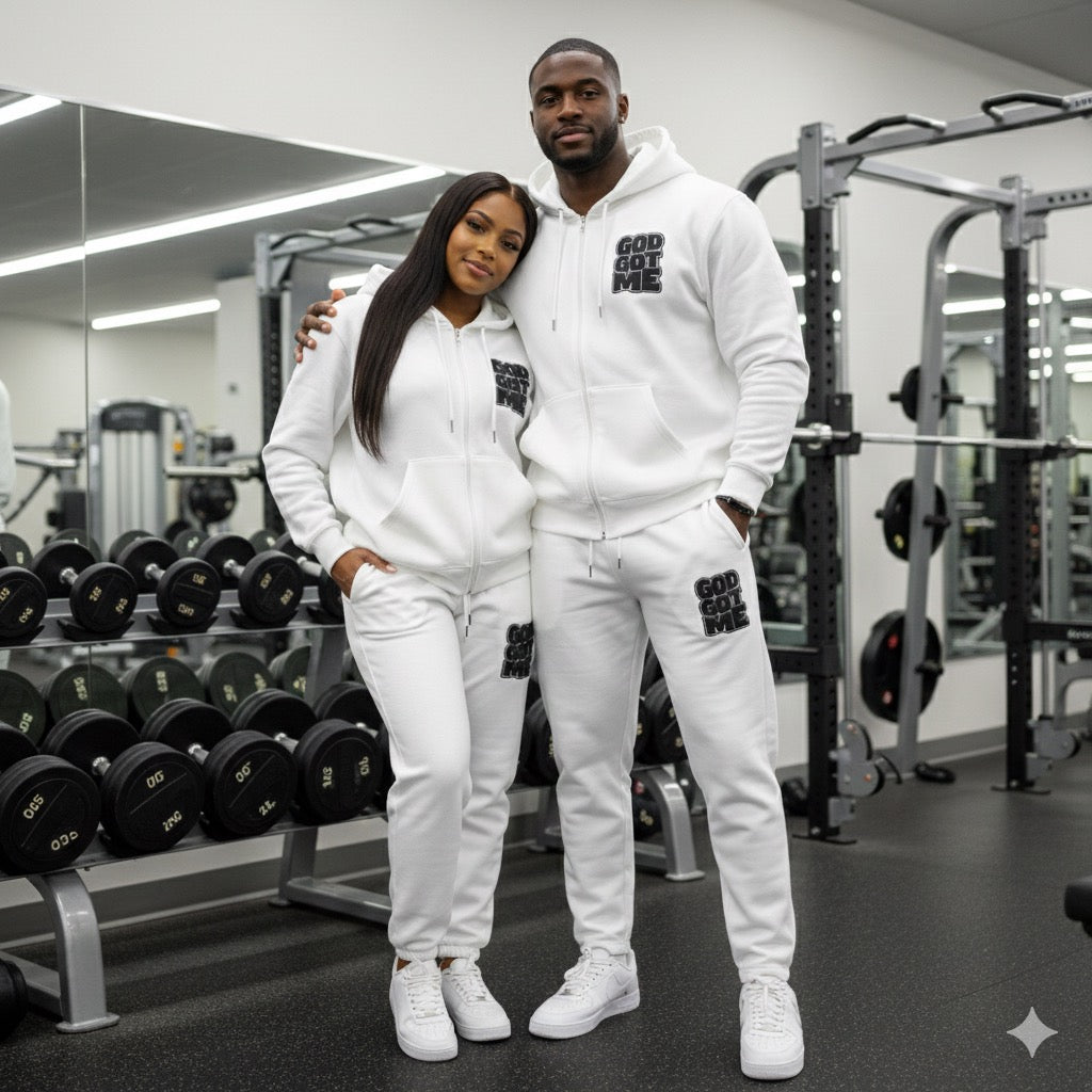 White ZenithZip  Unisex Sweatsuit