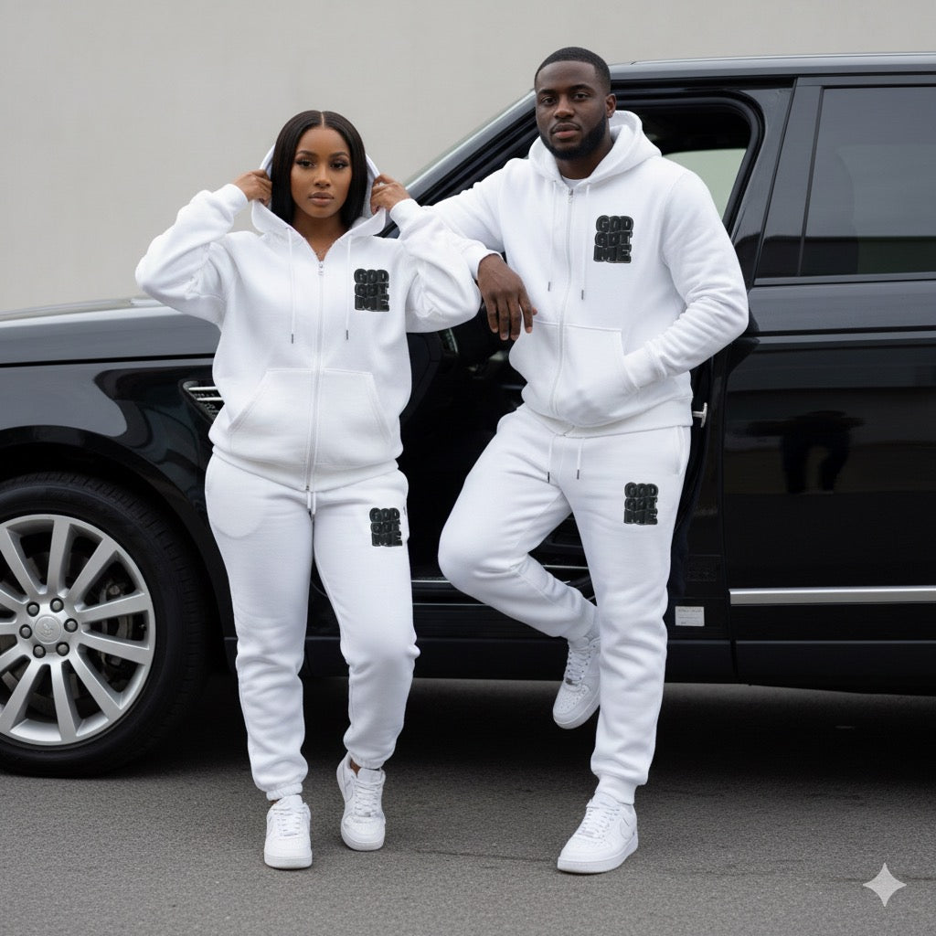 White ZenithZip  Unisex Sweatsuit